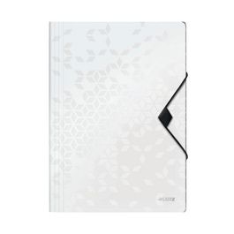 LEITZ Chemise à élastique WOW, A4, PP, blanc métallisé