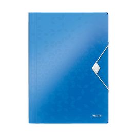 LEITZ Chemise à élastique WOW, A4, PP, bleu métallisé