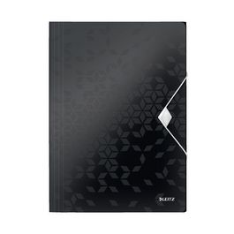 LEITZ Chemise à élastique WOW, A4, PP, noir métallisé