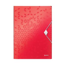 LEITZ Chemise à élastique WOW, A4, PP, rouge