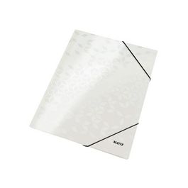 LEITZ Chemise à élastique WOW, A4, carton, blanc perle