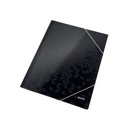 LEITZ Chemise à élastique WOW, A4, carton, noir