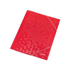 LEITZ Chemise à élastique WOW, A4, carton, rouge