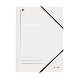 LEITZ Chemise à élastique, format A4, carton, blanc
