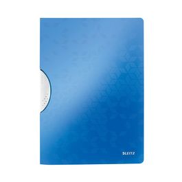 LEITZ Chemise à clip WOW ColorClip, A4, PP, bleu métallisé