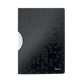 LEITZ Chemise à clip WOW ColorClip, A4, PP, noir métallisé