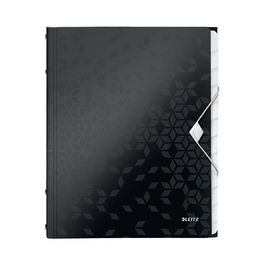 LEITZ Chemise de rangement WOW, A4, PP, noir métallisé