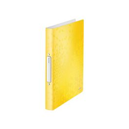LEITZ Classeur à anneaux WOW, A4, PP, 2 anneaux, jaune