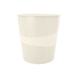 LEITZ Corbeille à papier WOW, en plastique, 15 litres, blanc