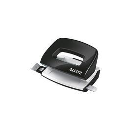 LEITZ Mini perforateur Nexxt 5060, en carton, noir métallisé