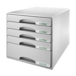 LEITZ Module de classement Plus, 5 tiroirs, gris