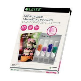 LEITZ Pochette de plastification, A4, trous de classement,