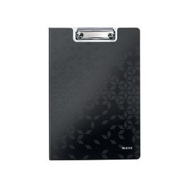 LEITZ Porte-bloc à rabat WOW, A4, polyfoam, noir métallisé