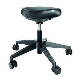 LEITZ Tabouret Ergo, roulettes et assise confortable, noir