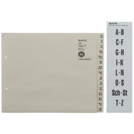 LEITZ Tauenpapier-Register, A-Z, für 4 Ordner, grau