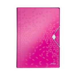 LEITZ Trieur ménager WOW, A4, PP, 6 compartiments, rose