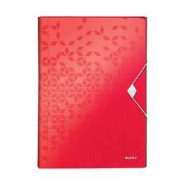 LEITZ Trieur ménager WOW, A4, PP, 6 compartiments, rouge