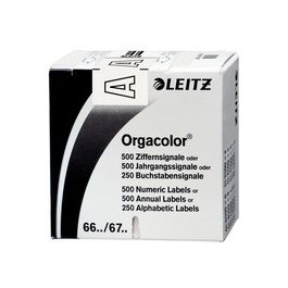 LEITZ onglet alphabétique "I" sur Rouleau, gris, autocollant