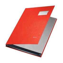 LEITZ parapheur, revêtement en PP, 10 compartiments, rouge