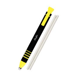 Läufer Stylo-gomme en plastique, 2 gommes de rechange, jaune