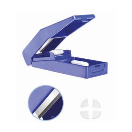 Lifemed Coupe-comprimé avec réservoir, bleu