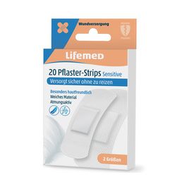 Lifemed Pansements "Sensitive", blanc, pack de 20