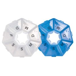 Lifemed Wochen-Pillendose, Kunststoff, transparent / blau