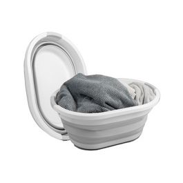 Linden Berg Corbeille à linge, pliable, gris/blanc