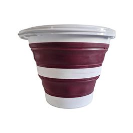Linden Berg Seau, pliable, rond, 10 litres, bordeaux/blanc