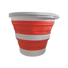 Linden Berg Seau, pliable, rond, 10 litres, orange/blanc