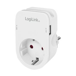 LogiLink Adapterstecker mit Smartphone-Ablagefläche, weiß