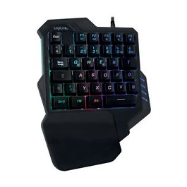 LogiLink Beleuchtete Einhand-Gaming Tastatur, schwarz