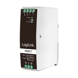 LogiLink Bloc d'alimentation pour rail DIN, 120W, 24V, blanc