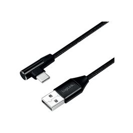 LogiLink Câble USB 2.0, USB-A - USB-C mâle, 0,3 m, noir