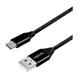 LogiLink Câble USB 2.0, USB-A - USB-C mâle, 1,0 m, noir