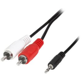 LogiLink Câble audio, 2x RCA mâle - jack mâle 3,5 mm
