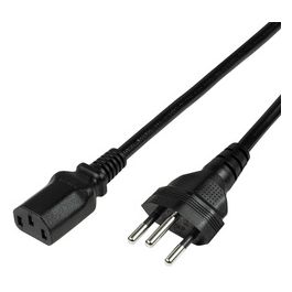 LogiLink Câble d'alimentation Suisse, 1,8 m, noir