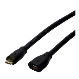 LogiLink Câble de rallonge micro USB 2.0, 5,0 m, noir