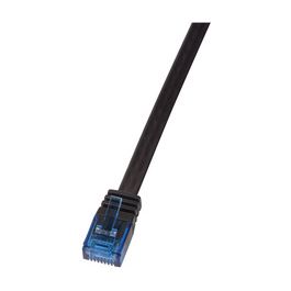 LogiLink Câble patch plat U/UTP, Cat. 6, 5,0 m, noir