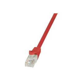LogiLink Câble patch, Cat. 5e, U/UTP, 1,0 m, rouge, gaine en