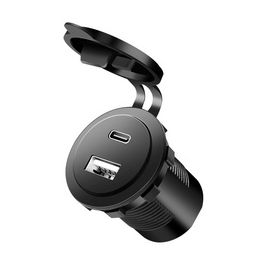 LogiLink Chargeur adaptateur allume-cigare, USB-A & USB-C