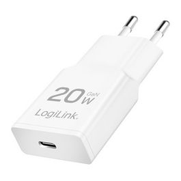 LogiLink Chargeur secteur USB, 1x USB-C (PD), 20 W, blanc