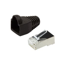 LogiLink Connecteur mâle RJ45, Cat.5e, noir, avec manchon de