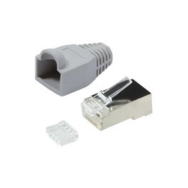 LogiLink Connecteur mâle RJ45, Cat.6, blindé, gris