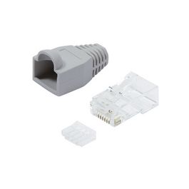 LogiLink Connecteur mâle RJ45, Cat.6, non blindé, gris