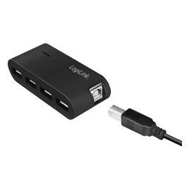 LogiLink Hub USB 2.0 avec bloc d'alimentation, 4 ports, noir