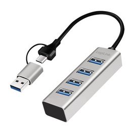 LogiLink Hub USB 3.0, 4 ports, 4x USB-A, argent