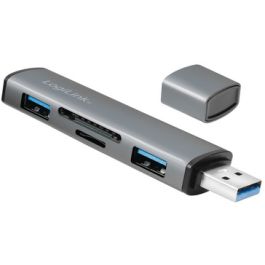 LogiLink Hub USB 3.2 Gen2, avec lecteur de carte, 2 ports