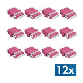 LogiLink LWL Kupplung-Set, LC-Duplex Quad, violett, 12er Set