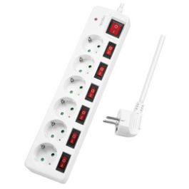 LogiLink Multiprise Euro, 6 prises, interrupteurs général